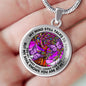 AG2208033 My Mind Still Talks To You Purple Butterflies Tree Of Life Luxury Necklace with Back Engraving