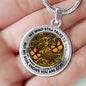 AG2208023 My Mind Still Talks To You Orange Monarch Butterflies Gold Tree Of Life Luxury Necklace with Back Engraving