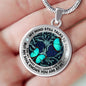 AG2008003 My Mind Still Talks To You Turquoise Butterflies Tree Of Life Luxury Necklace with Back Engraving