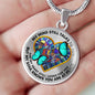 SP0509005 My Mind Still Talks To You Turquoise Butterflies Broken Heart Luxury Necklace with Back Engraving