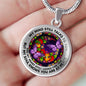 AG2608033 My Mind Still Talks To You Purple Butterflies Flower Luxury Necklace with Back Engraving
