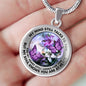 AG2908016 My Mind Still Talks To You Purple Butterflies Flower Luxury Necklace with Back Engraving