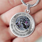 My Mind Still Talks To You Purple Butterflies Tree Of Life SP1909004 Luxury Necklace with Back Engraving
