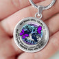 JL2207016 My Mind Purple Butterflies And Metal Tree Of Life With Galaxy Luxury Necklace with Back Engraving