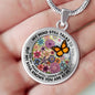 AG2208047 My Mind Still Talks To You Orange Monarch Butterflies Flower Luxury Necklace with Back Engraving