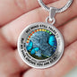 AG2208028 My Mind Still Talks To You Blue Butterflies Tree Of Life Luxury Necklace with Back Engraving