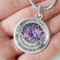 My Mind Still Talks To You Purple Butterflies Tree Of Life SP2209012 Luxury Necklace with Back Engraving