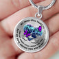 JL2207018 My Mind Still Talks To You Purple Butterflies Metal Tree Of Life With Heart Wings Luxury Necklace with Back Engraving
