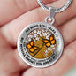 AG2508038 My Mind Still Talks To You Orange Monarch Butterflies Flower Luxury Necklace with Back Engraving