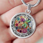 AG2208067 My Mind Still Talks To You Dragonflies Flower Luxury Necklace with Back Engraving