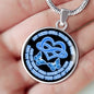 KT0056 My Mind Still Talks To You Blue Butterflies Heart Love Infinity 2 Luxury Necklace with Back Engraving