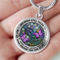 AG2508027 My Mind Still Talks To You Purple Butterflies Flower Luxury Necklace with Back Engraving