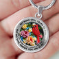AG2908057 My Mind Still Talks To You Red Cardinals Flower Luxury Necklace with Back Engraving