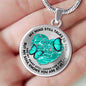 SP0509003 My Mind Still Talks To You Turquoise Butterflies Broken Heart Luxury Necklace with Back Engraving
