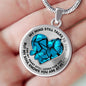SP0109006 My Mind Still Talks To You Blue Butterflies Broken Heart Luxury Necklace with Back Engraving