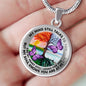 AG2008032 My Mind Still Talks To You Purple Butterflies Four Seasons Tree Of Life Luxury Necklace with Back Engraving