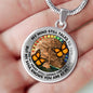 AG2208026 My Mind Still Talks To You Orange Monarch Butterflies Tree Of Life Luxury Necklace with Back Engraving