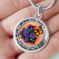 AG2908045 My Mind Still Talks To You Orange Monarch Butterflies Flower Luxury Necklace with Back Engraving