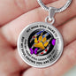 JL1807009 My Mind Still Talks To You Purple Butterflies Golden Paws And American Claw Luxury Necklace with Back Engraving