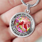 AG2408048 My Mind Still Talks To You Red Cardinals Flower Luxury Necklace with Back Engraving