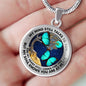 AG2108005 My Mind Still Talks To You Turquoise Butterflies Tree Of Life Luxury Necklace with Back Engraving