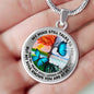 AG2008033 My Mind Still Talks To You Blue Butterflies Four Seasons Tree Of Life Luxury Necklace with Back Engraving