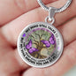 AG1308007 My Mind Still Talks To You Purple Butterflies Tree Of Life Luxury Necklace with Back Engraving