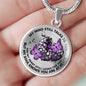 SP0509010 My Mind Still Talks To You Purple Butterflies Broken Heart Luxury Necklace with Back Engraving