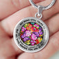 AG2808016 My Mind Still Talks To You Purple Butterflies Flower Luxury Necklace with Back Engraving