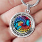 AG2408032 My Mind Still Talks To You Blue Butterflies Flower Luxury Necklace with Back Engraving