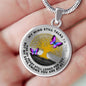 B0706016 My Mind Still Talks To You Purple And Blue Butterflies Tree Of Life And Land Luxury Necklace with Back Engraving
