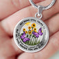 AG2508024 My Mind Still Talks To You Purple Butterflies Flower Luxury Necklace with Back Engraving