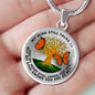 B0706031 My Mind Still Talks To You Orange Butterflies Tree Of Life And Land Color Luxury Necklace with Back Engraving