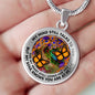 AG2608038 My Mind Still Talks To You Orange Monarch Butterflies Flower Luxury Necklace with Back Engraving
