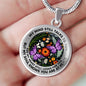 AG2608030 My Mind Still Talks To You Purple Butterflies Flower Luxury Necklace with Back Engraving