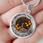 AG1508015 My Mind Still Talks To You Orange Monarch Butterflies Tree Of Life Luxury Necklace with Back Engraving