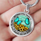 AG2508002 My Mind Still Talks To You Turquoise Butterflies Flower Luxury Necklace with Back Engraving