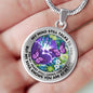 AG2408034 My Mind Still Talks To You Purple Butterflies Flower Luxury Necklace with Back Engraving