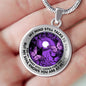AG2208018 My Mind Still Talks To You Purple Butterflies Tree Of Life Meditation Luxury Necklace with Back Engraving