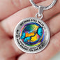 AG2008027 My Mind Still Talks To You Blue Butterflies Tie DyeTree Of Life Luxury Necklace with Back Engraving