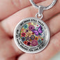 AG2208042 My Mind Still Talks To You Purple Butterflies Flower Luxury Necklace with Back Engraving