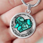 SP0109032 My Mind Still Talks To You Turquoise Butterflies Broken Heart Luxury Necklace with Back Engraving