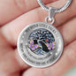 My Mind Still Talks To You Purple Butterflies Tree Of Life SP1909001 Luxury Necklace with Back Engraving