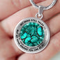 AG2108006 My Mind Still Talks To You Turquoise Butterflies Tree Of Life Luxury Necklace with Back Engraving