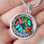 AG2108007 My Mind Still Talks To You Turquoise Butterflies Four Season Tree Of Life Luxury Necklace with Back Engraving
