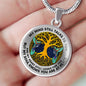 AG0608135 My Mind Still Talks To You Hummingbirds Gold Celtic Knot Tree Of Life Luxury Necklace with Back Engraving