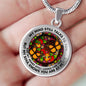 AG2608032 My Mind Still Talks To You Orange Monarch Butterflies Flower Luxury Necklace with Back Engraving