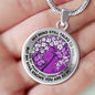 AG2508039 My Mind Still Talks To You Purple Butterflies Flower Luxury Necklace with Back Engraving