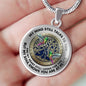 JL2407134 My Mind Still Talks To You Green Hummingbirds And Bronze Tree Of Life With Galaxy Luxury Necklace with Back Engraving