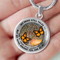 AG2208029 My Mind Still Talks To You Orange Monarch Butterflies Tree Of Life Luxury Necklace with Back Engraving